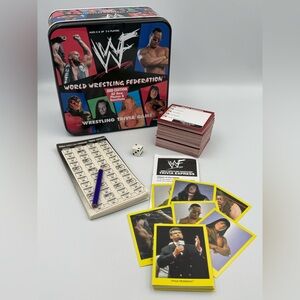WWF‎ Wrestling Trivia Express Game 1999 2nd Edition Tin Case Complete VTG Cards